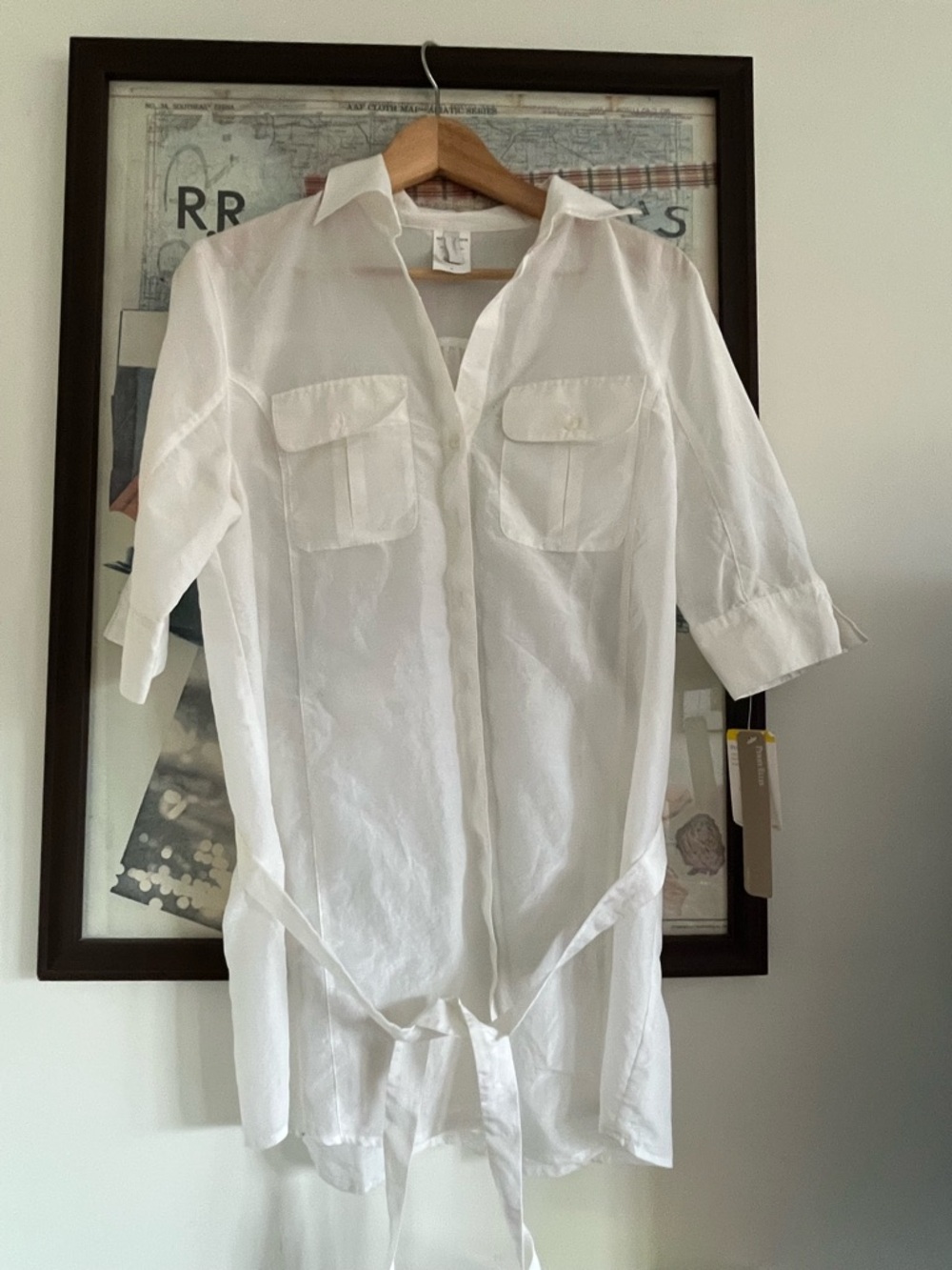NWT Vintage Deadstock Pierre Cardin Silk Cotton Classic Minimalist Shirt Tunic M